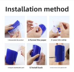 Hot-Selling PP Material Wall-Mounted Self-Grooming Cat Corner Massager Itch Relief & Hair Remover for Happy Pets,U-ME PET LUV,Self-Grooming Cat Scratcher with Catnip - Fur-Removing Bliss Station