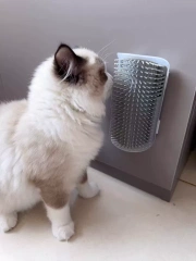 Hot-Selling PP Material Wall-Mounted Self-Grooming Cat Corner Massager Itch Relief & Hair Remover for Happy Pets,U-ME PET LUV,Self-Grooming Cat Scratcher with Catnip - Fur-Removing Bliss Station