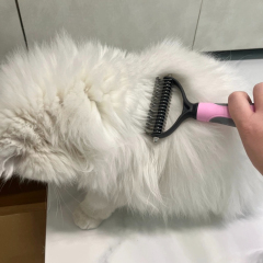 Professional Pet Products Stainless Steel Pet Comb Brush TPR Deshedding Brush for Dogs and Cats Effectively Removes Loose Fur Grooming Tools,U-ME PET LUV,Professional Detangler & Pet Dematting Comb Dog & Cat Deshedding Tool