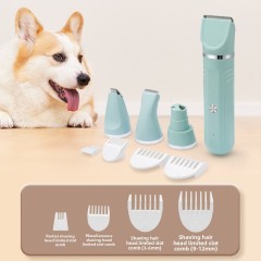 Rechargeable Cordless Pet Clipper Set - Dog & Cat Hair Trimmer with 4 Attachments for Body/Paw Grooming,U-ME PET LUV,4-in-1 Electric Paw Hair Trimmer: Universal for Cats & Dogs Grooming