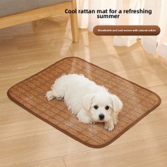 Hot-Selling Summer Cooling Pet Mat for Dogs & Cats Breathable Ice Pad with Ventilated Design Solid Pattern,U-ME PET LUV,Breathable Rattan Cooling Pad - Summer Pet Bed for Dogs & Cats