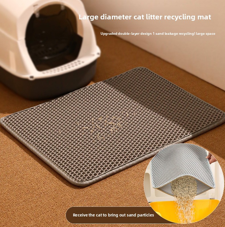 2-Layer Extra Large EVA Cat Litter Trapper Mat Washable Anti-Tracking Floor Protector,U-ME PET LUV,Breathable Rattan Cooling Pad - Summer Pet Bed for Dogs & Cats