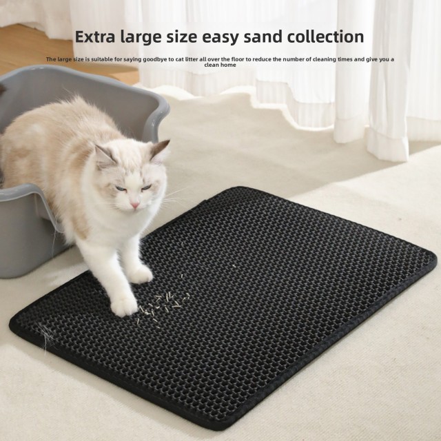 2-Layer Extra Large EVA Cat Litter Trapper Mat Washable Anti-Tracking Floor Protector,U-ME PET LUV,Breathable Rattan Cooling Pad - Summer Pet Bed for Dogs & Cats