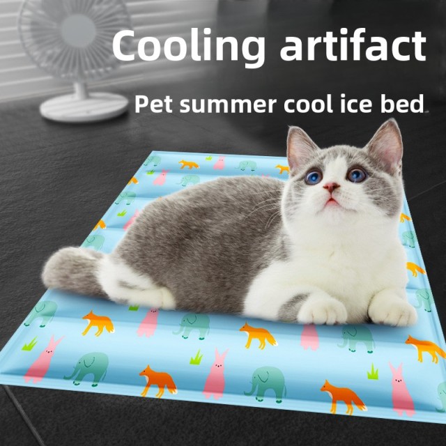 Hot-Selling Cartoon Print Summer Pet Bed Mat Waterproof Gel Cooling Pad for Dogs & Cats with Ice Technology,U-ME PET LUV,Pet Cooling Mat - Self-Cooling Gel Pad for Hot Dogs & Cats