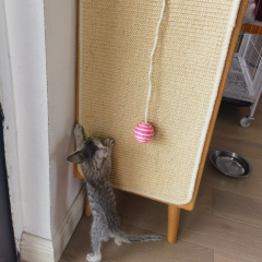 Premium Sisal Cat Scratching Board Wall-Mounted Vertical Pad with Durable Striped Pattern Shed-Free Claw Toy,U-ME PET LUV,Playful Wall-Mounted Sisal Cat Scratcher - Durable & Entertaining