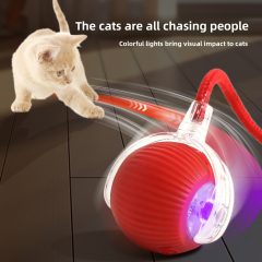Bestseller Self-Jumping Interactive Cat Toy Ball Durable Chew-Proof & Auto Motion Kitten Play with Rope,U-ME PET LUV,Automatic Chew-Proof Cat Ball with Tether - Interactive Bouncy Toy for Solo Fun