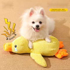 Small Medium Luxury Dogs' Chew Toy Hot-Selling Squeaky Plush Duck Durable Eco-Friendly Bedtime Companion for Daily Use,U-ME PET LUV,Squeaky Chew-Proof Duck Buddy - Plush Dog Toy for or Small & Medium & Large Dogs