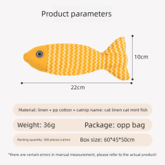 Hot-Selling Catnip Jute Fish Toy Interactive Linen Chew Stick for Kittens Daily Use Cartoon Style Self-Play Fun Boredom Relief,U-ME PET LUV,Bestselling Catnip Linen Fish Cat Toy - Realistic Kitten Teether for Self - Play & Boredom Relief