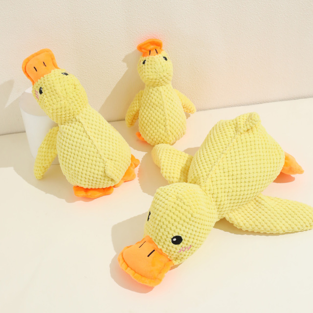 Small Medium Luxury Dogs' Chew Toy Hot-Selling Squeaky Plush Duck Durable Eco-Friendly Bedtime Companion for Daily Use,U-ME PET LUV,Squeaky Chew-Proof Duck Buddy - Plush Dog Toy for or Small & Medium & Large Dogs