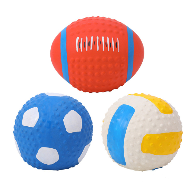 Hot-Selling Interactive Squeaky Latex Pet Toy Ball Self-Biting Hi-Depressed Dog & Cat Teeth Cleaning Products,U-ME PET LUV,Unchewable Squeak Soccer - Natural Rubber Dog Ball (Best Seller!)