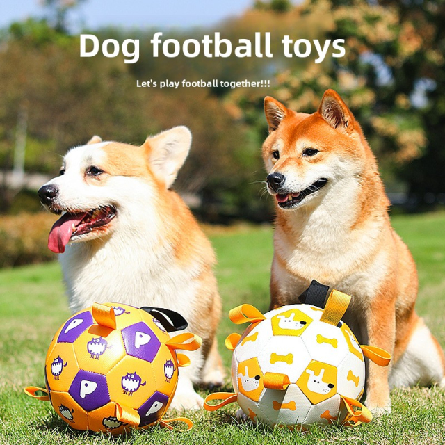 Hot-Selling Interactive Squeaky Dog Toy Outdoor Molar Bite-Resistant Inflatable Football for Daily Training PP Cotton PU,U-ME PET LUV,Premium Pet Dog Training Toy - Outdoor Inflatable Soccer, Molar - Friendly, Bite - Resistant with Squeaker