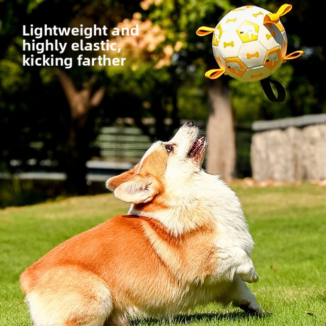 Hot-Selling Interactive Squeaky Dog Toy Outdoor Molar Bite-Resistant Inflatable Football for Daily Training PP Cotton PU,U-ME PET LUV,Premium Pet Dog Training Toy - Outdoor Inflatable Soccer, Molar - Friendly, Bite - Resistant with Squeaker
