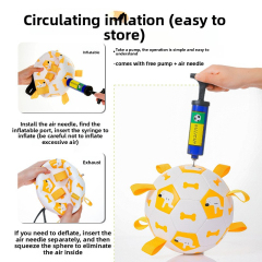 Hot-Selling Interactive Squeaky Dog Toy Outdoor Molar Bite-Resistant Inflatable Football for Daily Training PP Cotton PU,U-ME PET LUV,Premium Pet Dog Training Toy - Outdoor Inflatable Soccer, Molar - Friendly, Bite - Resistant with Squeaker