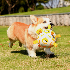 Hot-Selling Interactive Squeaky Dog Toy Outdoor Molar Bite-Resistant Inflatable Football for Daily Training PP Cotton PU,U-ME PET LUV,Premium Pet Dog Training Toy - Outdoor Inflatable Soccer, Molar - Friendly, Bite - Resistant with Squeaker
