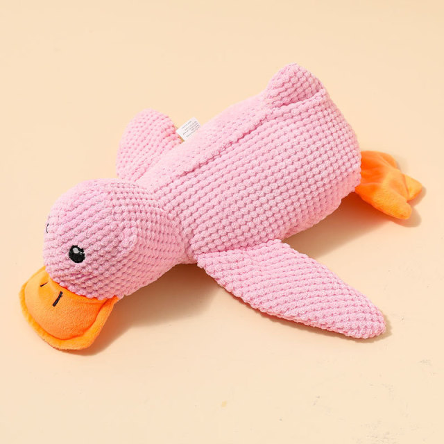 Small Medium Luxury Dogs' Chew Toy Hot-Selling Squeaky Plush Duck Durable Eco-Friendly Bedtime Companion for Daily Use,U-ME PET LUV,Squeaky Chew-Proof Duck Buddy - Plush Dog Toy for or Small & Medium & Large Dogs