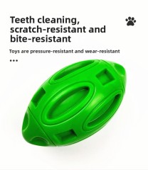 Cartoon Fashion Squeaky TPR Olive Dog Chew Toy Durable Bite-Resistant Ball for Daily Use for Teething Puppies,U-ME PET LUV,TPR Squeaky Rugby Ball for Dogs - Tough Chew, Teeth Cleaning & Grinding Toy
