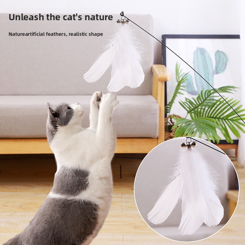 Wholesale Interactive Pet Toys PVC PP Material Cartoony Sucker Feather Stick Squeaky Sound for Cats Dogs Daily Use,U-ME PET LUV,Hands-Free Window Feather Teaser with Suction Base - Self-Entertaining Cat Toy