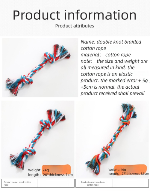 Durable Double Knot Cotton Rope Dog Chew Toy with Ball Fashionable Pet Chewing Toy for Aggressive Chewers Daily Use,U-ME PET LUV,Dog Rope Knot Chew Ball – Pull-Style Dual-Knot Cotton Toy