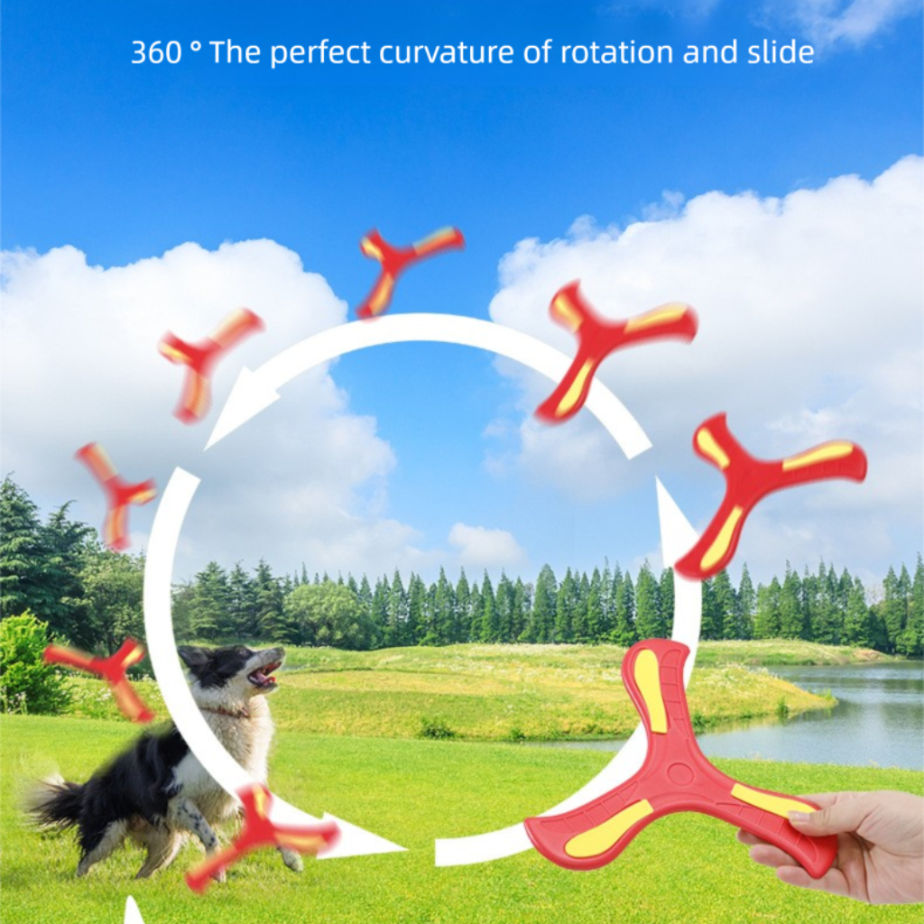 EVA Interactive Soft for Frisbee Dog Training Toy Three-Leaf Boomerang Fashion Style Boring Pet Dog Toy,U-ME PET LUV,Best - Selling Dog Frisbee: EVA Interactive Tri - Leaf Boomerang for Dog Training & Boredom Buster