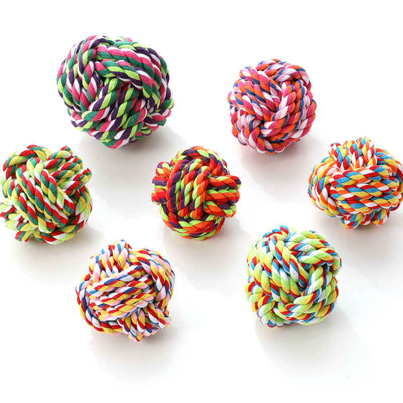 Durable Double Knot Cotton Rope Dog Chew Toy with Ball Fashionable Pet Chewing Toy for Aggressive Chewers Daily Use,U-ME PET LUV,Dog Rope Knot Chew Ball – Pull-Style Dual-Knot Cotton Toy