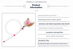 Manufacturer Direct Cat Dancing Wand - Self-Activating Bell Toy for Playtime,U-ME PET LUV,Feather Frenzy Jingle Wand - Interactive Cat Toy with Colorful Feathers & Bell