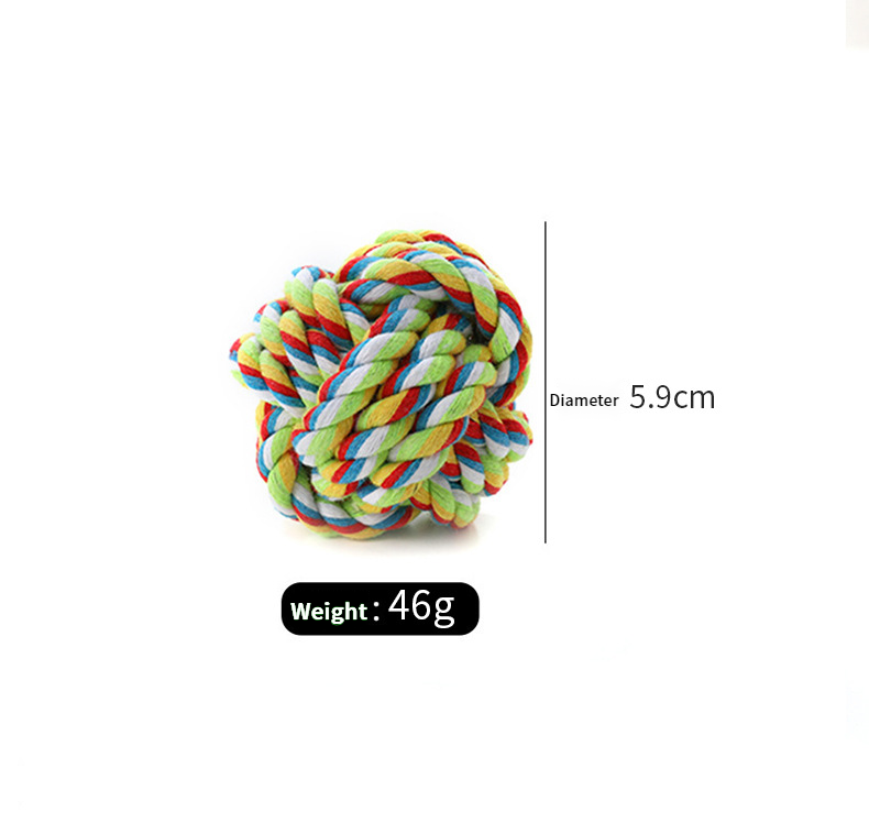 Durable Double Knot Cotton Rope Dog Chew Toy with Ball Fashionable Pet Chewing Toy for Aggressive Chewers Daily Use,U-ME PET LUV,Dog Rope Knot Chew Ball – Pull-Style Dual-Knot Cotton Toy