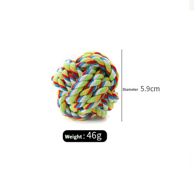 Durable Double Knot Cotton Rope Dog Chew Toy with Ball Fashionable Pet Chewing Toy for Aggressive Chewers Daily Use,U-ME PET LUV,Dog Rope Knot Chew Ball – Pull-Style Dual-Knot Cotton Toy
