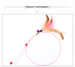 Manufacturer Direct Cat Dancing Wand - Self-Activating Bell Toy for Playtime,U-ME PET LUV,Feather Frenzy Jingle Wand - Interactive Cat Toy with Colorful Feathers & Bell