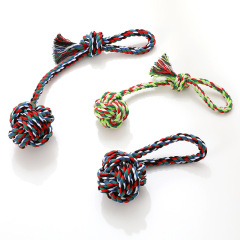 Durable Double Knot Cotton Rope Dog Chew Toy with Ball Fashionable Pet Chewing Toy for Aggressive Chewers Daily Use,U-ME PET LUV,Dog Rope Knot Chew Ball – Pull-Style Dual-Knot Cotton Toy
