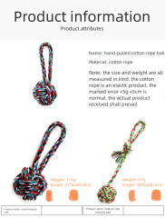 Durable Double Knot Cotton Rope Dog Chew Toy with Ball Fashionable Pet Chewing Toy for Aggressive Chewers Daily Use,U-ME PET LUV,Dog Rope Knot Chew Ball – Pull-Style Dual-Knot Cotton Toy