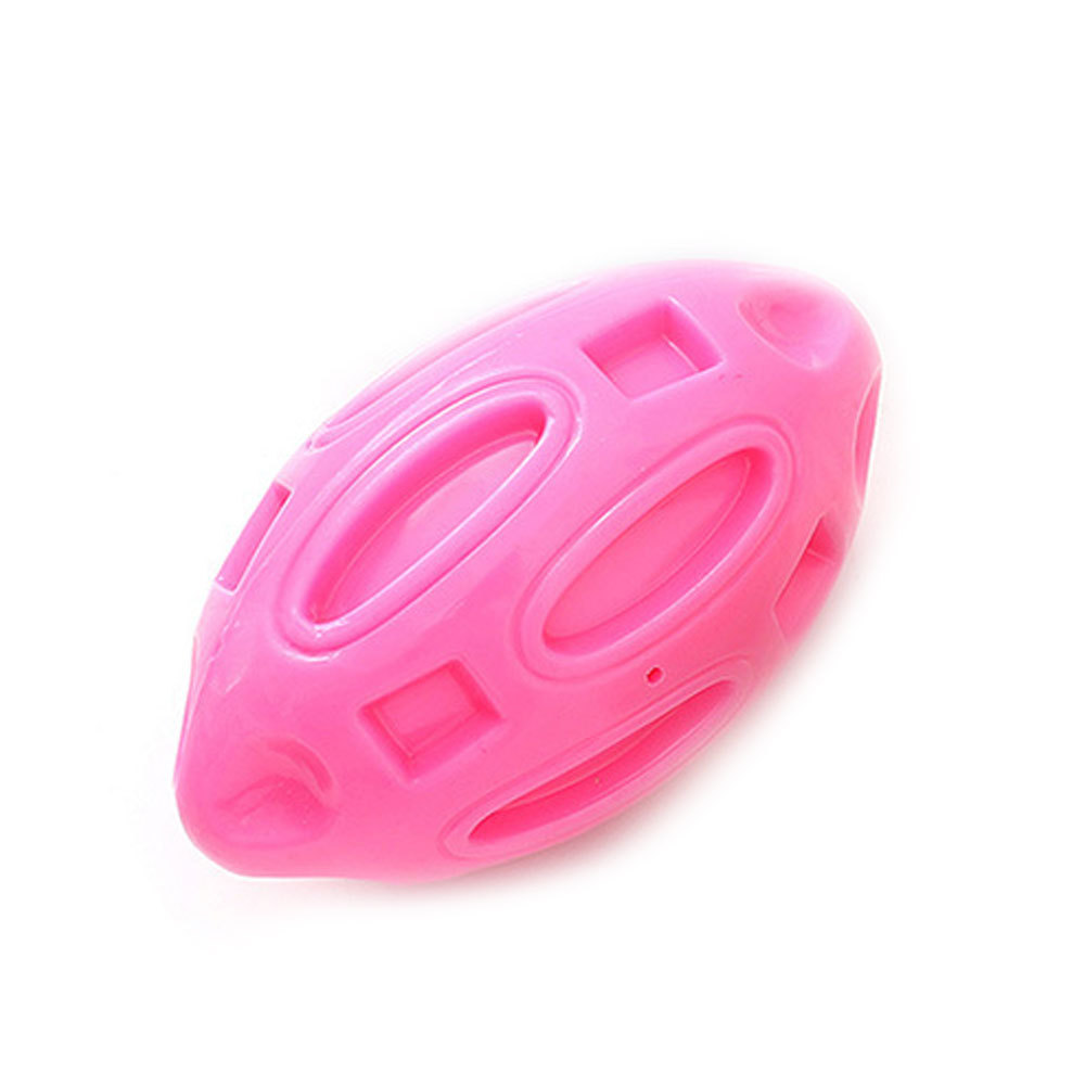 Cartoon Fashion Squeaky TPR Olive Dog Chew Toy Durable Bite-Resistant Ball for Daily Use for Teething Puppies,U-ME PET LUV,TPR Squeaky Rugby Ball for Dogs - Tough Chew, Teeth Cleaning & Grinding Toy