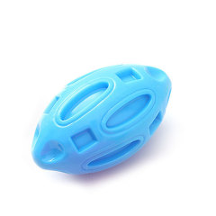 Cartoon Fashion Squeaky TPR Olive Dog Chew Toy Durable Bite-Resistant Ball for Daily Use for Teething Puppies,U-ME PET LUV,TPR Squeaky Rugby Ball for Dogs - Tough Chew, Teeth Cleaning & Grinding Toy