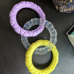 Tri-Color Interactive Chew-Proof Dog Chewer Ring - Durable Playtime Toy,U-ME PET LUV,Tri-Color Chew-Proof Dog Chewer Ring - Durable Playtime Toy