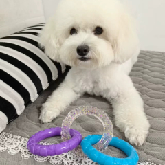 Tri-Color Interactive Chew-Proof Dog Chewer Ring - Durable Playtime Toy,U-ME PET LUV,Tri-Color Chew-Proof Dog Chewer Ring - Durable Playtime Toy