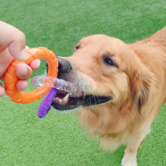Tri-Color Interactive Chew-Proof Dog Chewer Ring - Durable Playtime Toy,U-ME PET LUV,Tri-Color Chew-Proof Dog Chewer Ring - Durable Playtime Toy