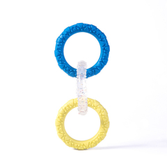 Tri-Color Interactive Chew-Proof Dog Chewer Ring - Durable Playtime Toy,U-ME PET LUV,Tri-Color Chew-Proof Dog Chewer Ring - Durable Playtime Toy