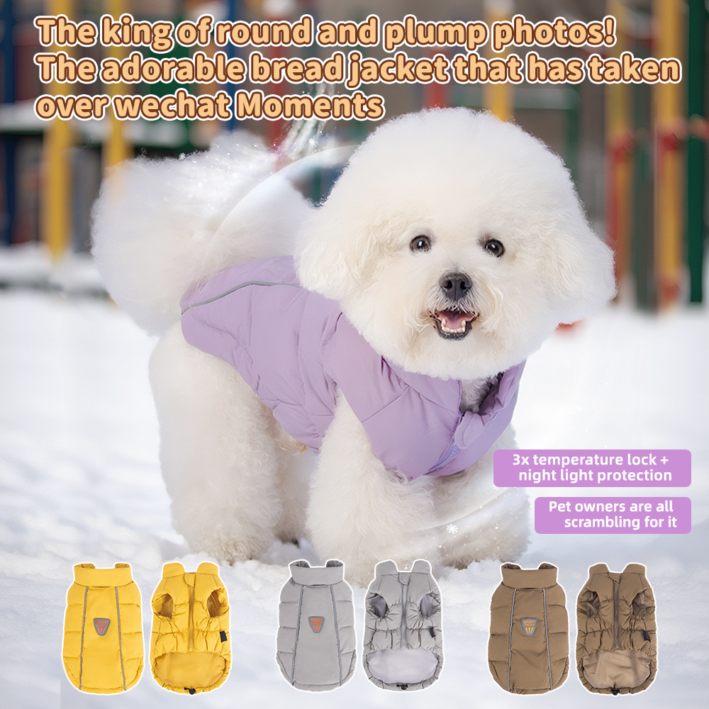 Small and Medium Dog and Cat Vest Premium Thickened Cotton Thermal Wear for Autumn/Winter Non-Restrictive and Washable,U-ME PET LUV,Thermal-Lined Sleeveless Dog Puffer Vest