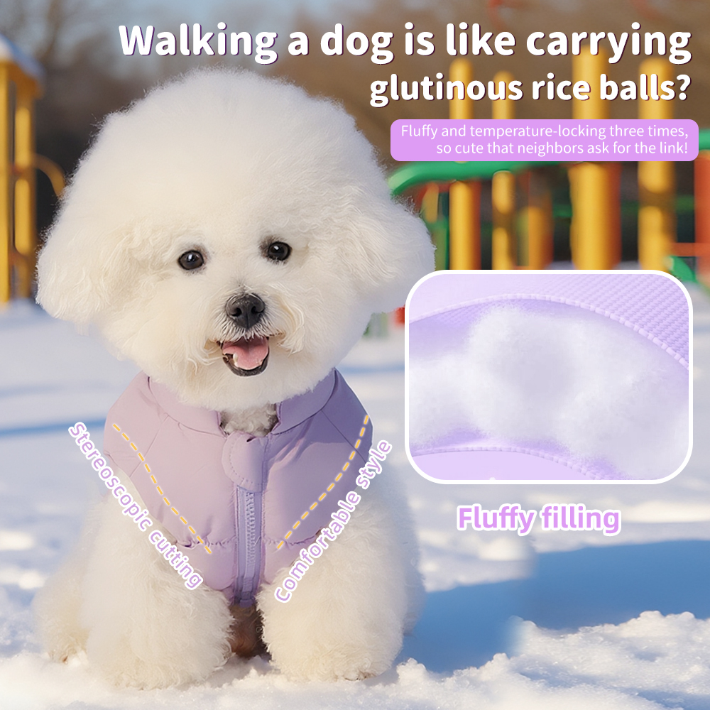 Small and Medium Dog and Cat Vest Premium Thickened Cotton Thermal Wear for Autumn/Winter Non-Restrictive and Washable,U-ME PET LUV,Thermal-Lined Sleeveless Dog Puffer Vest
