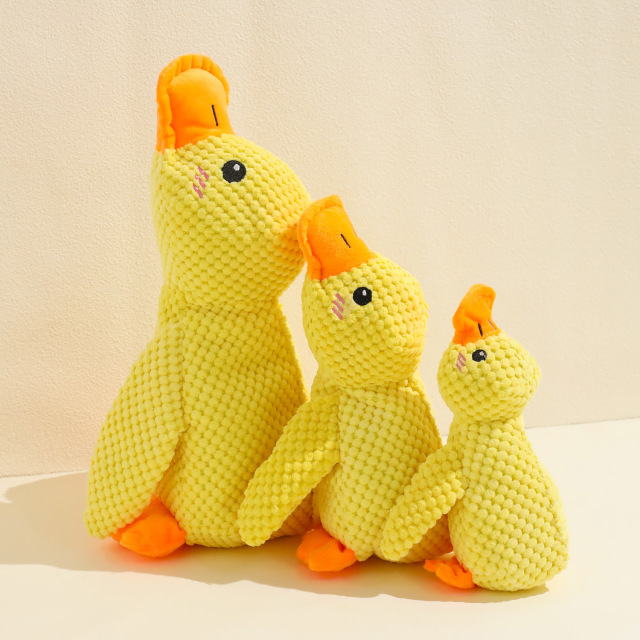 Small Medium Luxury Dogs' Chew Toy Hot-Selling Squeaky Plush Duck Durable Eco-Friendly Bedtime Companion for Daily Use,U-ME PET LUV,Squeaky Chew-Proof Duck Buddy - Plush Dog Toy for or Small & Medium & Large Dogs