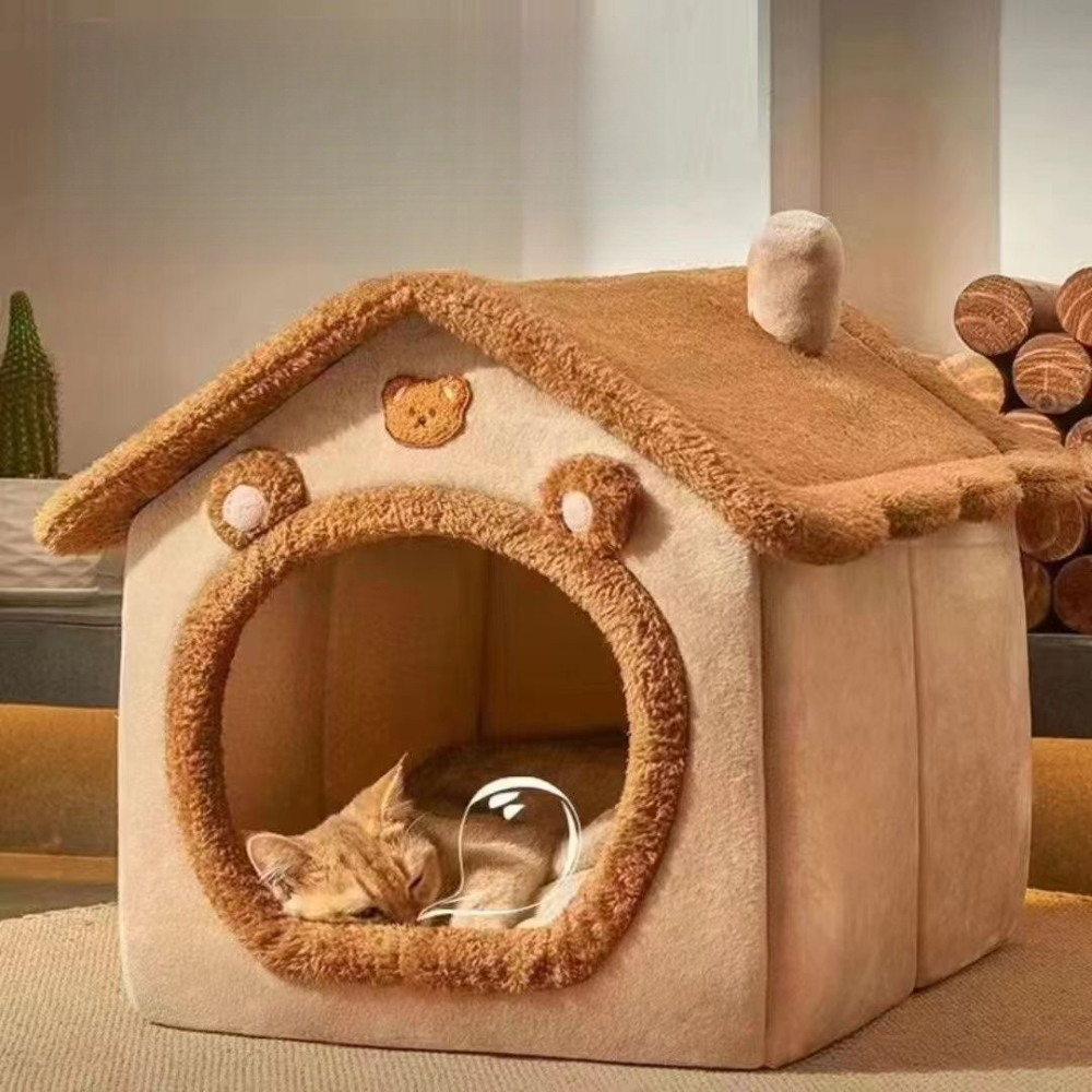 Wholesale Four Seasons Universal Removable Washable Cat House Dog Bed Winter Warm Nest for Cats and Dogs Semi-Closed Design Pet Products,U-ME PET LUV,Wholesale Four Seasons Universal Removable Washable Cat House Winter Warm Nest for Cats and Dogs Semi-Closed Design