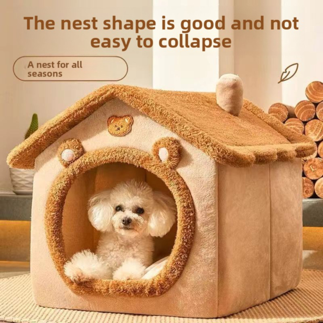 Wholesale Four Seasons Universal Removable Washable Cat House Dog Bed Winter Warm Nest for Cats and Dogs Semi-Closed Design Pet Products,U-ME PET LUV,Wholesale Four Seasons Universal Removable Washable Cat House Winter Warm Nest for Cats and Dogs Semi-Closed Design