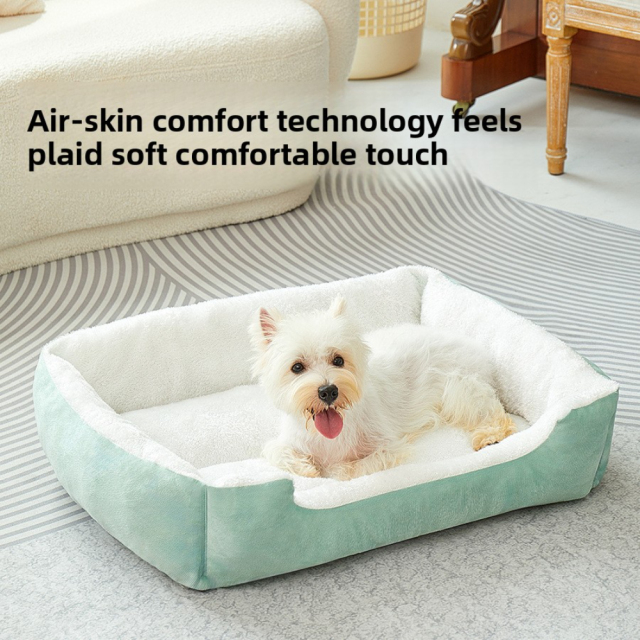 Thickened Anti-Static Pet Bed Nest Rectangle Fashion Style Winter Kennel for Small Medium Dogs Warm Sofa Kennel for Four Seasons,U-ME PET LUV,Thickened Anti-Static Pet Bed Nest Rectangle Fashion Style Winter Kennel for Small Medium Dogs Warm Sofa Kennel for Four Seasons