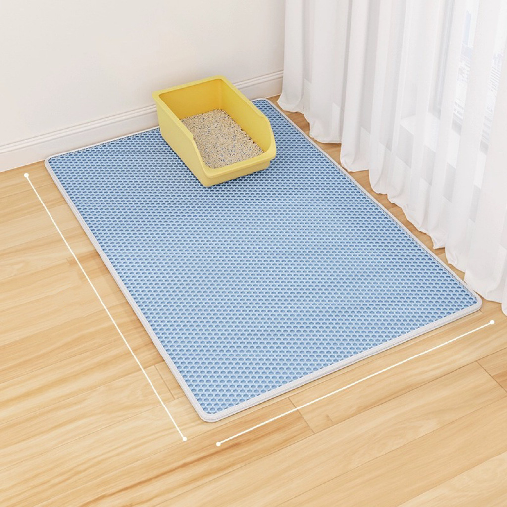 2-Layer Extra Large EVA Cat Litter Trapper Mat Washable Anti-Tracking Floor Protector,U-ME PET LUV,Breathable Rattan Cooling Pad - Summer Pet Bed for Dogs & Cats