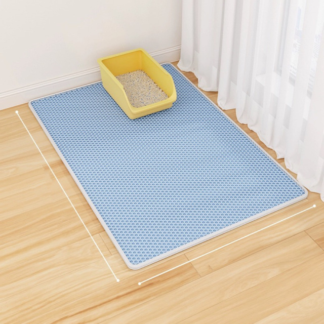 2-Layer Extra Large EVA Cat Litter Trapper Mat Washable Anti-Tracking Floor Protector,U-ME PET LUV,Breathable Rattan Cooling Pad - Summer Pet Bed for Dogs & Cats