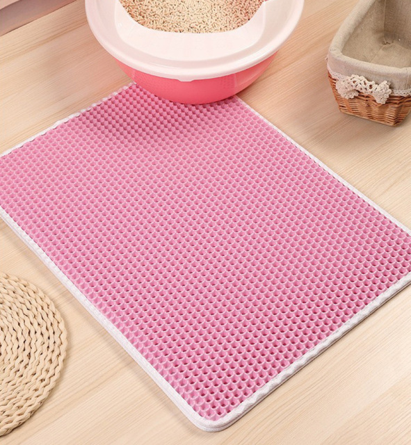 2-Layer Extra Large EVA Cat Litter Trapper Mat Washable Anti-Tracking Floor Protector,U-ME PET LUV,Breathable Rattan Cooling Pad - Summer Pet Bed for Dogs & Cats