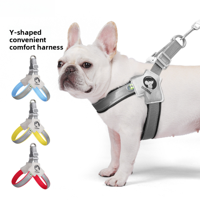 Wholesale New Dog Chest Strap Saddle Breathable Reflective Pet Leash Button Closure Simple Cartoon Leather Cloth for Dog Walking,U-ME PET LUV,Suitable for Large and Medium-sized Dogs Saddle-style Breathable Anti-pull Harness