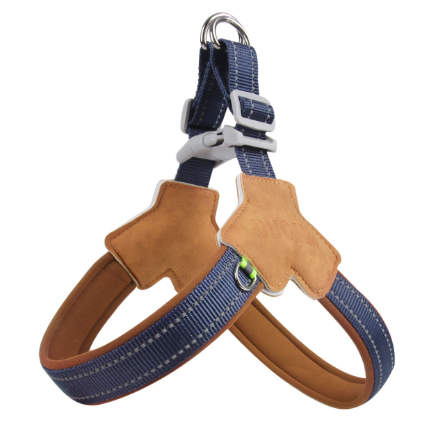 Wholesale New Dog Chest Strap Saddle Breathable Reflective Pet Leash Button Closure Simple Cartoon Leather Cloth for Dog Walking,U-ME PET LUV,Suitable for Large and Medium-sized Dogs Saddle-style Breathable Anti-pull Harness