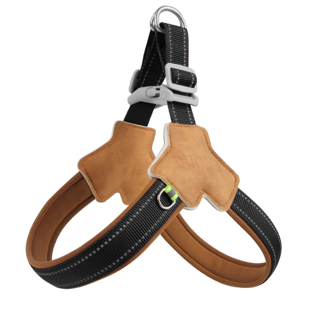 Wholesale New Dog Chest Strap Saddle Breathable Reflective Pet Leash Button Closure Simple Cartoon Leather Cloth for Dog Walking,U-ME PET LUV,Suitable for Large and Medium-sized Dogs Saddle-style Breathable Anti-pull Harness