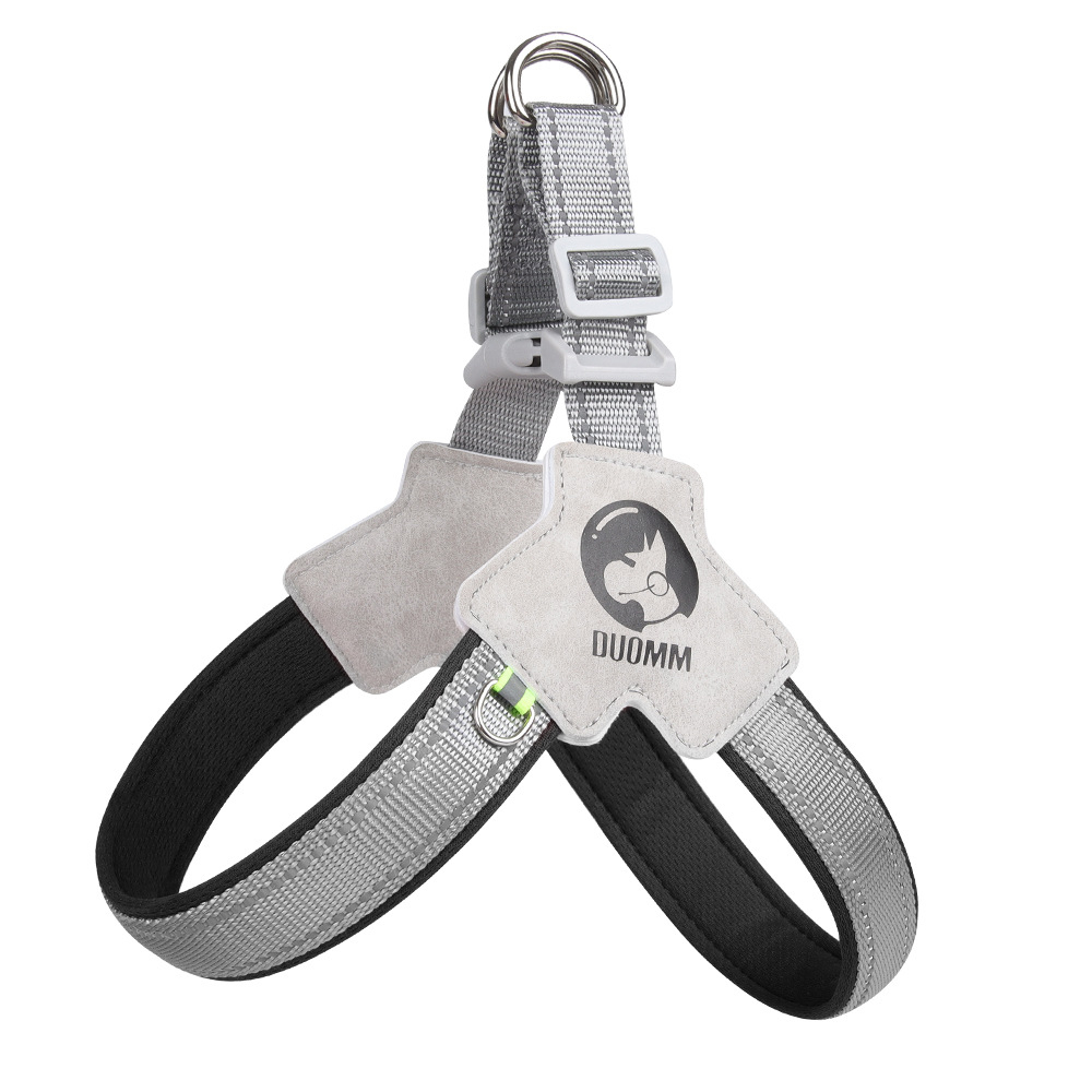 Wholesale New Dog Chest Strap Saddle Breathable Reflective Pet Leash Button Closure Simple Cartoon Leather Cloth for Dog Walking,U-ME PET LUV,Suitable for Large and Medium-sized Dogs Saddle-style Breathable Anti-pull Harness