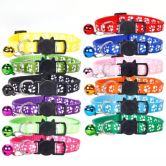 Luxury Simple Style Pet Cat Collar with Button Personalized Footprint & Head Button Safety Ribbon Color Bell for Cats,U-ME PET LUV,Luxury Simple Style Pet Cat Collar with Button Personalized Footprint & Head Button Safety Ribbon Color Bell for Cats